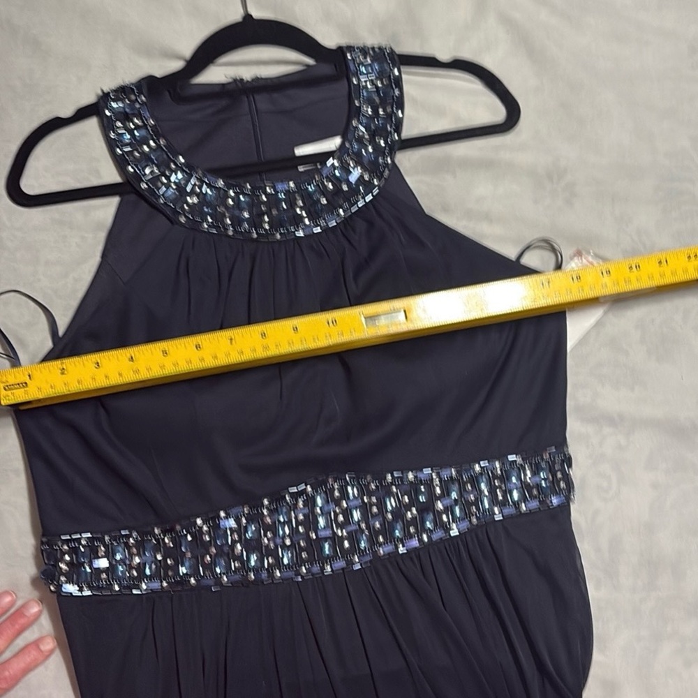 Elegant Navy Blue Beaded Dress - Picture 11 of 11